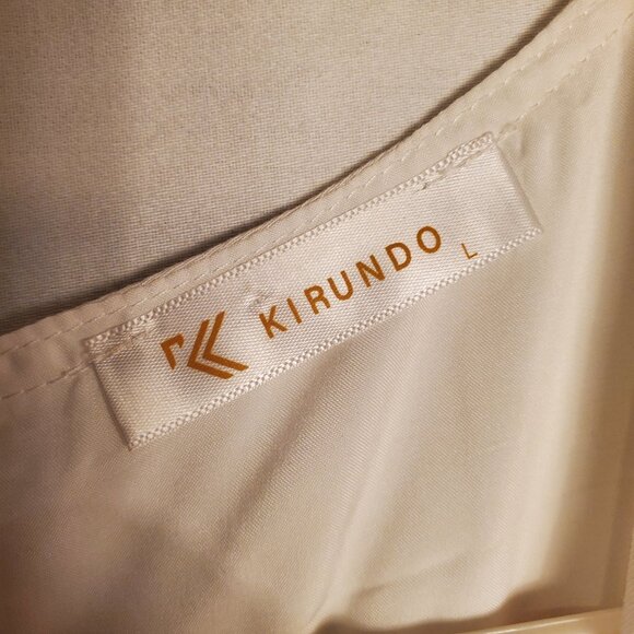 Kirundo Adorable Short Sleeve White Flowy Soft Ruffled Bottom Dress Sz L Womens - Picture 8 of 11